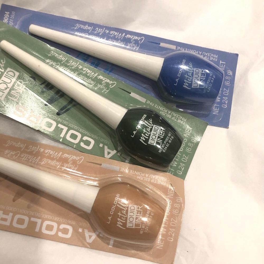 3pack Metallic liquid eye liner in champagne, forest greenā & twilight blue new